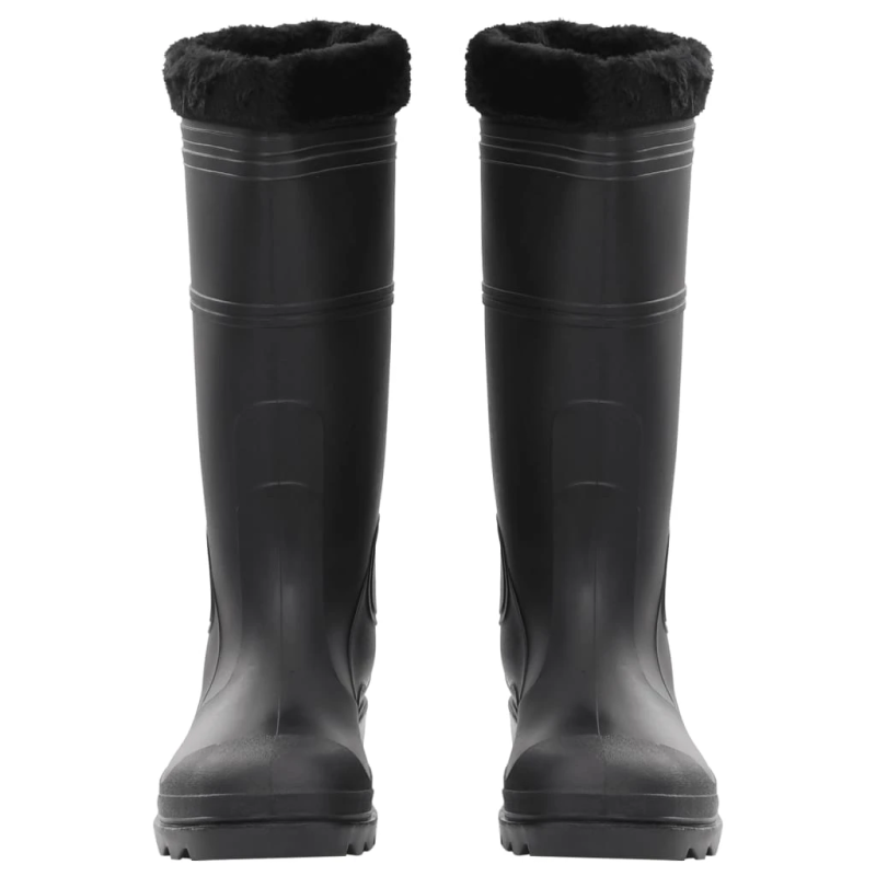 vidaXL gumijas zābaki ar izņemamu zeķi, melni, 45. izmērs, PVC