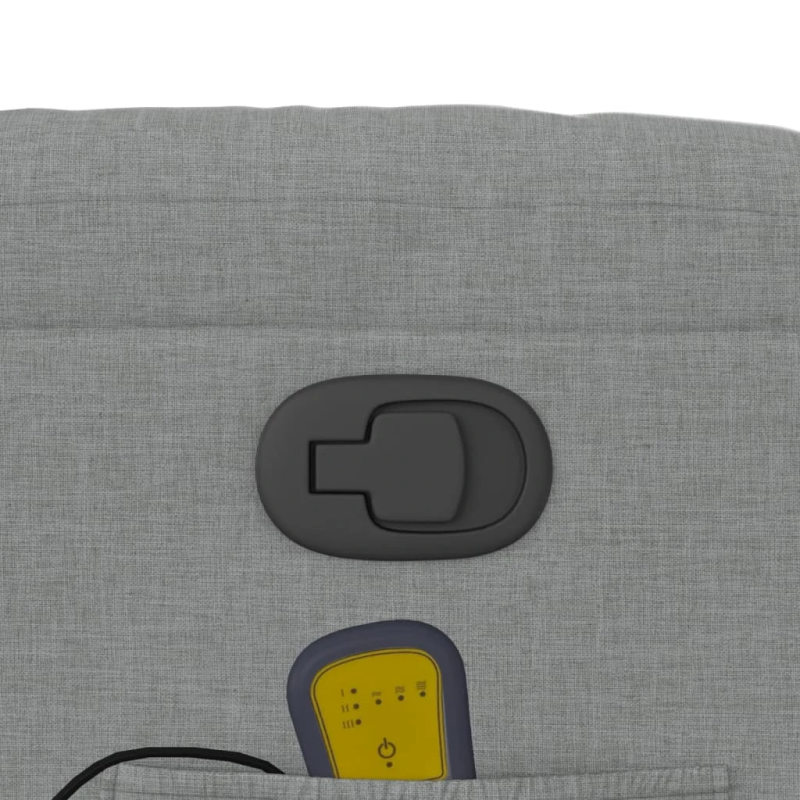 vidaXL masāžas krēsls, atgāžams, gaiši pelēks audums