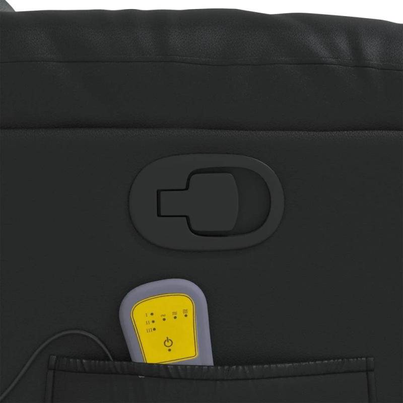 vidaXL masāžas krēsls, atgāžams, melna mākslīgā āda