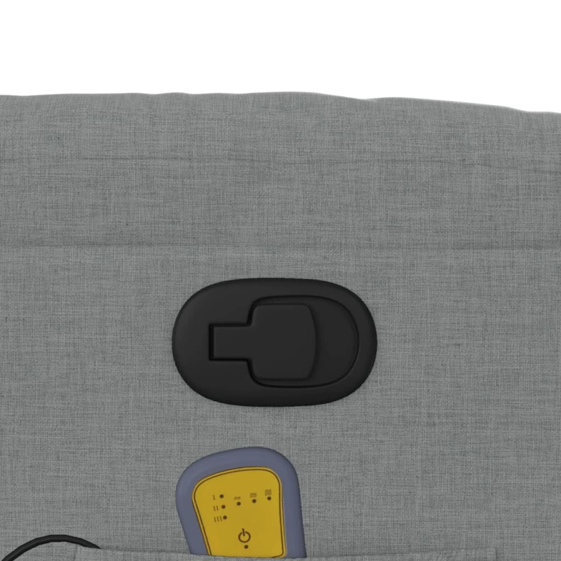 vidaXL masāžas krēsls, atgāžams, gaiši pelēks audums