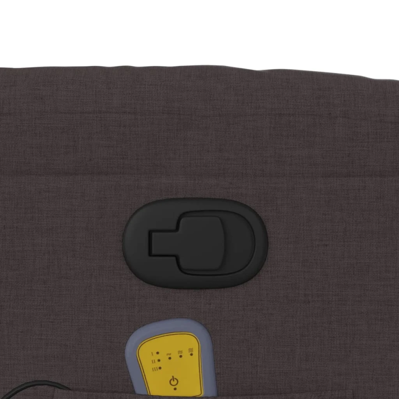 vidaXL masāžas krēsls, atgāžams, tumši brūns audums