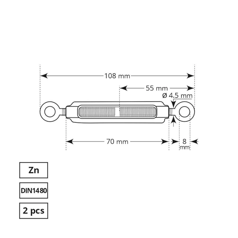 Spriegotājs tros 1480-m5 cilpa-cilpa 2dd