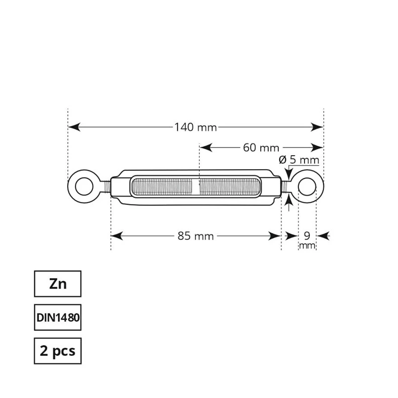 Spriegotājs tros 1480-m6 cilpa-cilpa 2dd