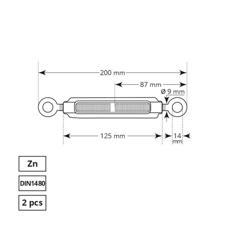 Spriegotājs tros 1480-m10 cilpa-cilp 2dd