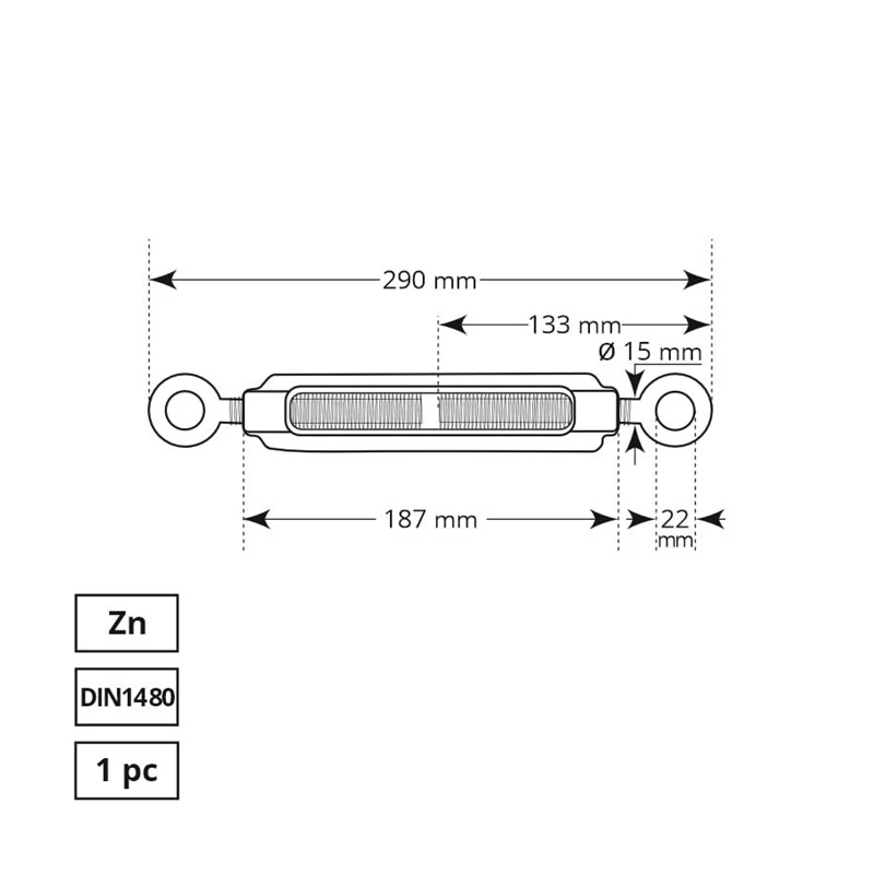 Spriegotājs tros 1480-m16 cilpa-cilp 1dd