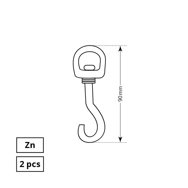 Āķis ķēdei 5x90mm 2gb