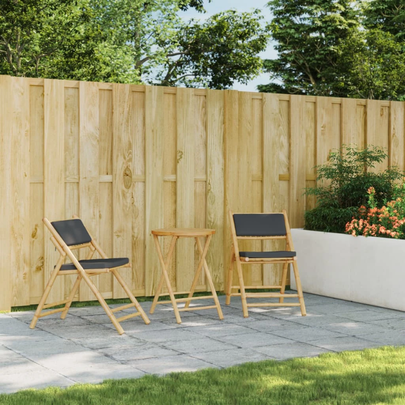 vidaXL saliekams dārza galds, DIA55x75 cm, bambuss