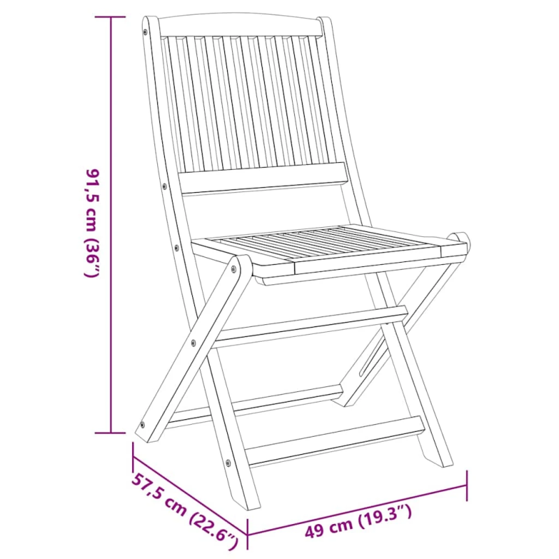 vidaXL 3-daļīgs balkona komplekts, akācijas koks