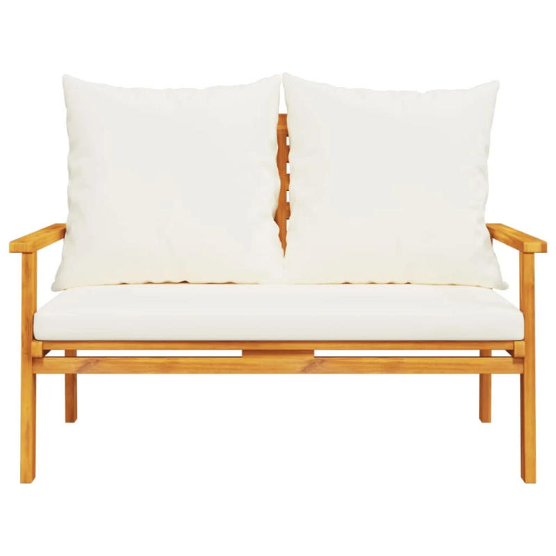 vidaXL dārza sols ar matraci, 120 cm, akācijas masīvkoks