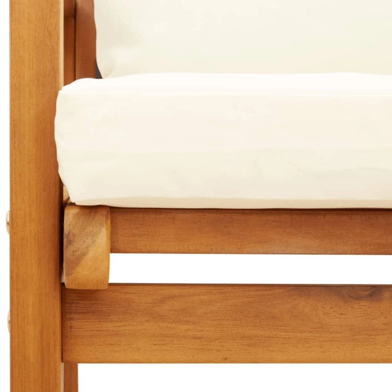 vidaXL dārza sols ar matraci, 120 cm, akācijas masīvkoks