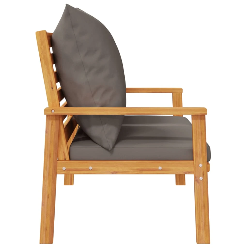 vidaXL dārza sols ar matraci, 120 cm, akācijas masīvkoks