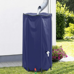 vidaXL ūdens tvertne ar krānu, saliekama, 250 L, PVC