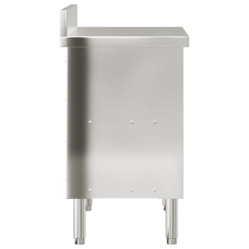 vidaXL darba galds ar bīdāmām durvīm, nerūsējošs tērauds