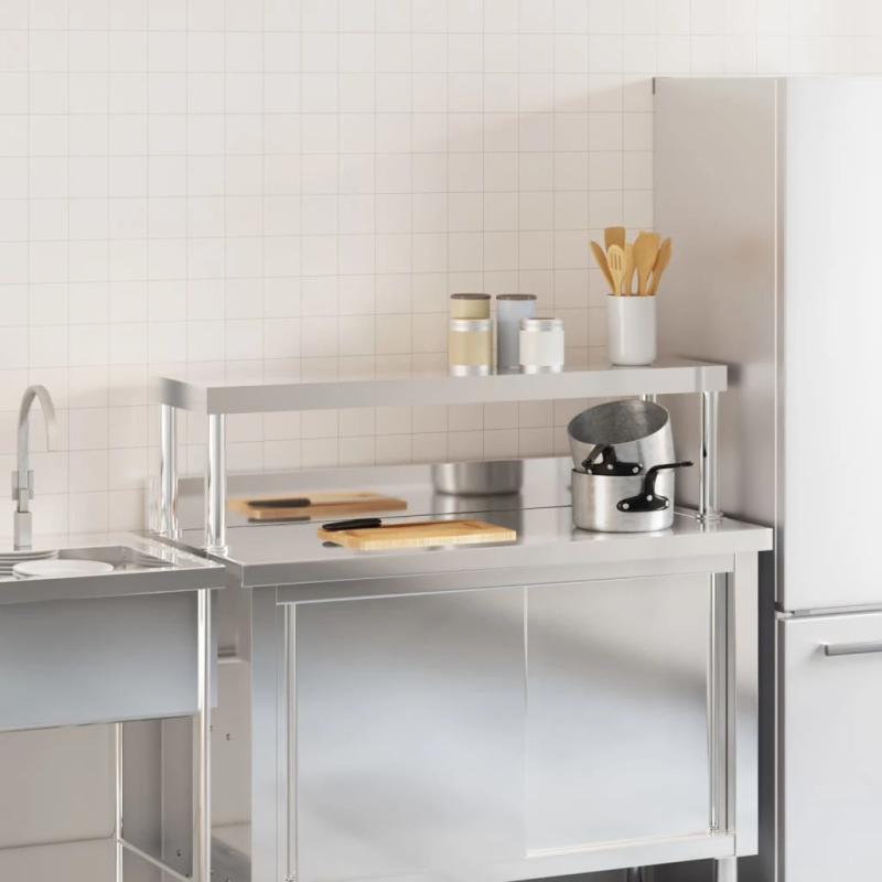 vidaXL galda virsplaukts, 110x30x35 cm, nerūsējošs tērauds