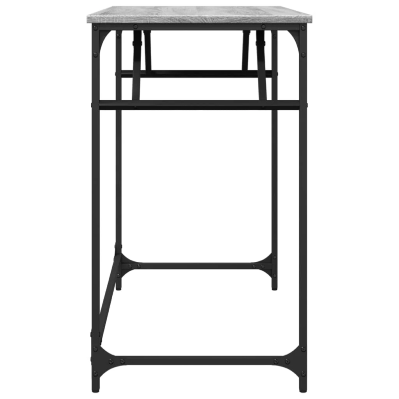 vidaXL rakstāmgalds, pelēks, 100x45x76 cm, inženierijas koks, tērauds