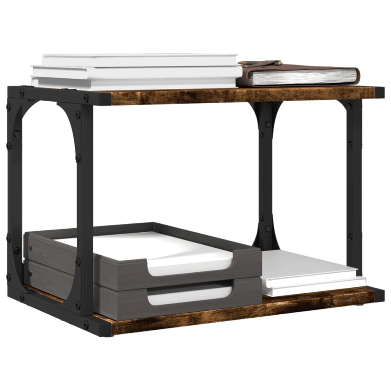 vidaXL printera statīvs, 2 līmeņi, ozola krāsa, 41x28x33,5 cm, koks