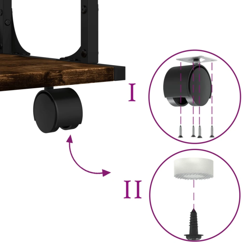 vidaXL printera statīvs, 2 līmeņi, ozola krāsa, 41x28x33,5 cm, koks