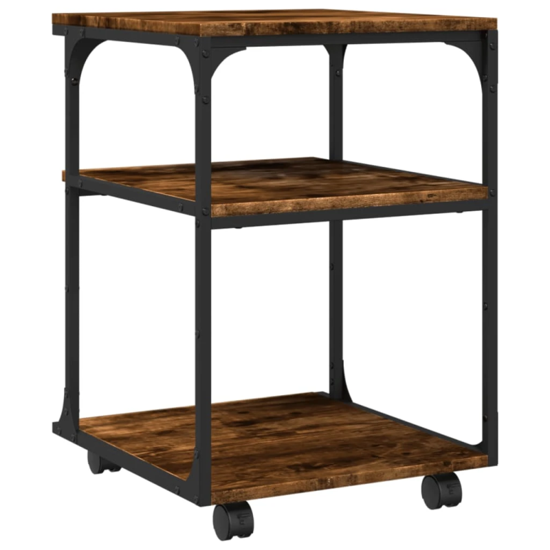 vidaXL printera statīvs, 3 līmeņi, ozola krāsa, 43x48x64 cm, koks