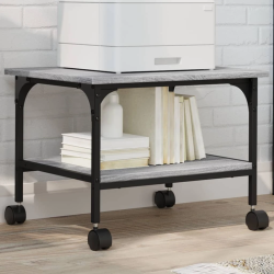 vidaXL printera statīvs, 2 līmeņi, pelēks, 50x40x38 cm, koks