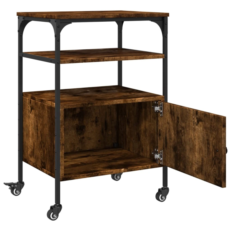 vidaXL printera statīvs, 3 līmeņi, ozola krāsa, 50x40x76 cm, koks