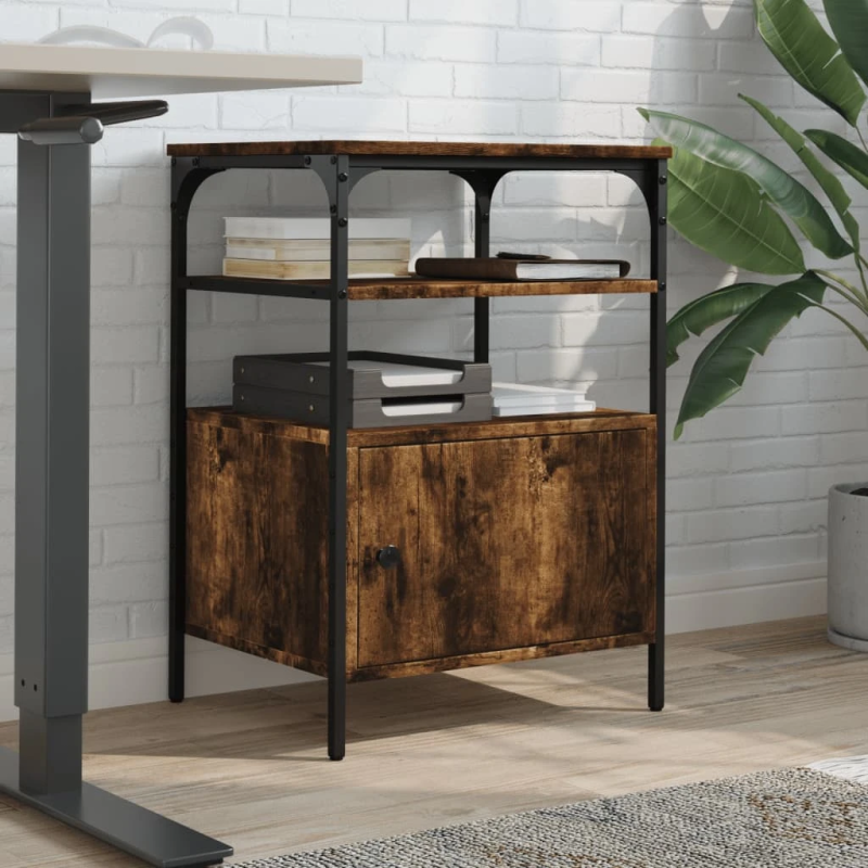 vidaXL printera statīvs, 3 līmeņi, ozola krāsa, 50x40x76 cm, koks