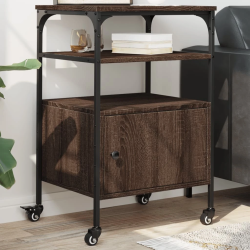 vidaXL printera statīvs, 3 līmeņi, brūns ozols, 50x40x76 cm, koks