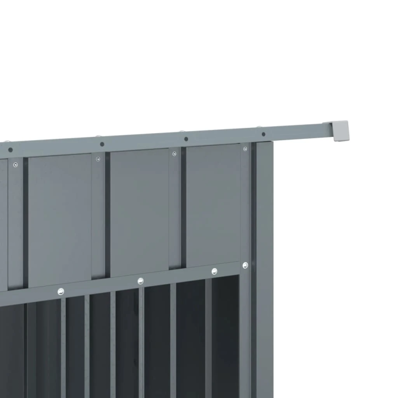 vidaXL suņu būda ar jumtu, 153x91x110 cm, cinkots tērauds, pelēka