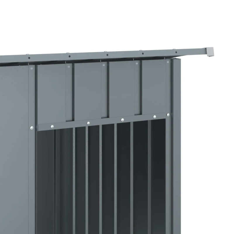 vidaXL suņu būda ar jumtu, 196x91x110 cm, cinkots tērauds, pelēka