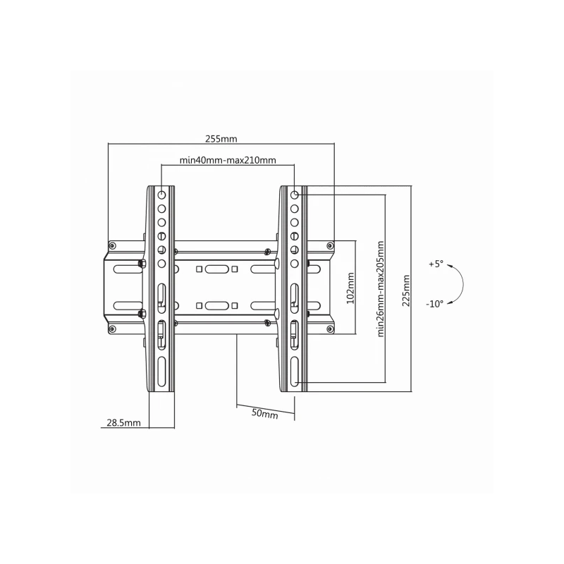 Sbox PLB-2522T Tilting Flat Screen LED TV Mount 23"-43" 35kg