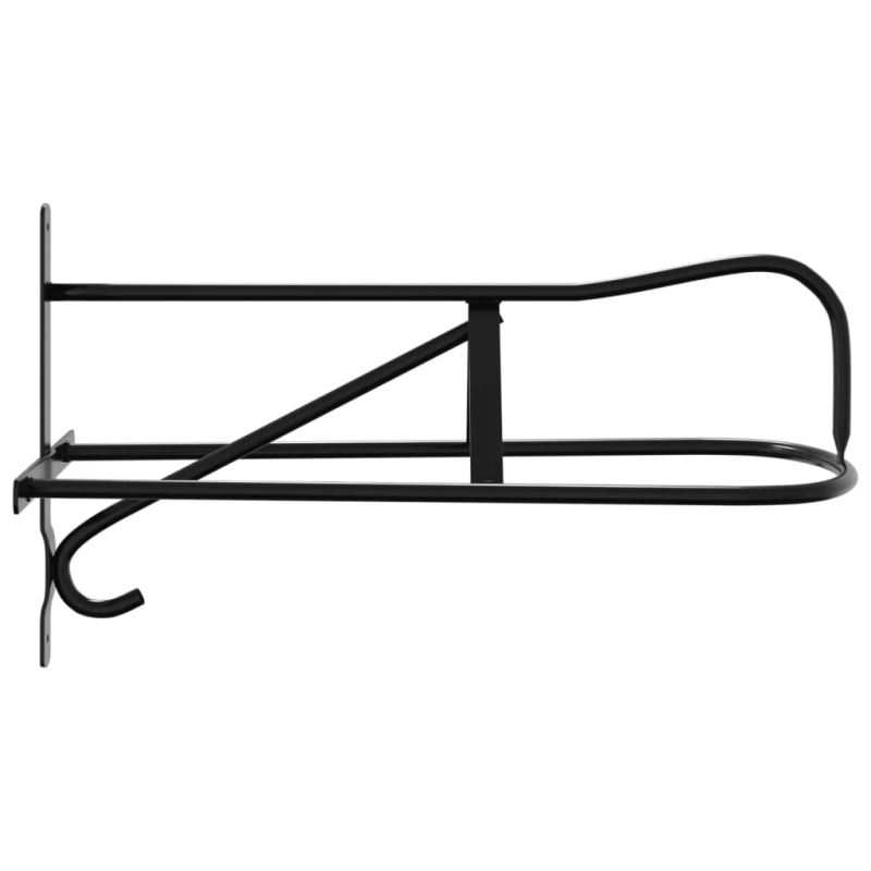 vidaXL seglu plaukts, stiprināms pie sienas, melna dzelzs