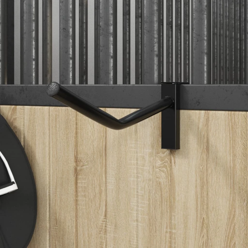 vidaXL seglu statīvs ar atloka āķi, viens balsts, pārnēsājams, melns