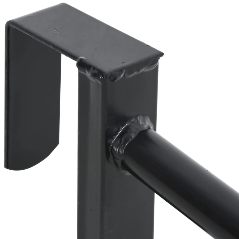 vidaXL seglu statīvs ar atloka āķi, viens balsts, pārnēsājams, melns