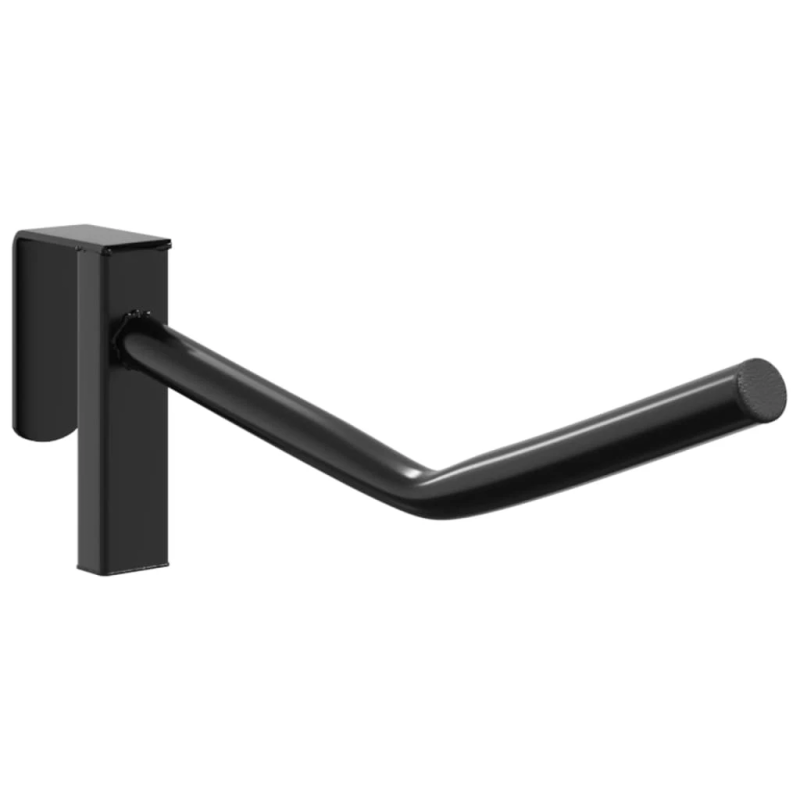 vidaXL seglu statīvs ar atloka āķi, viens balsts, pārnēsājams, melns