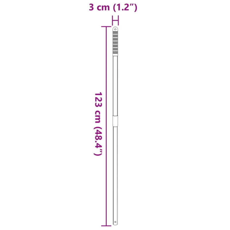 vidaXL dakšas kāts, teleskopisks, sudraba krāsas tērauds