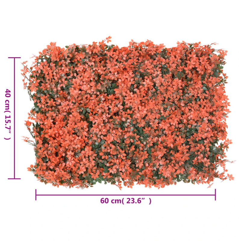 vidaXL mākslīgo kļavas lapu žogs, 6 gab., gaiši sarkans, 40x60 cm