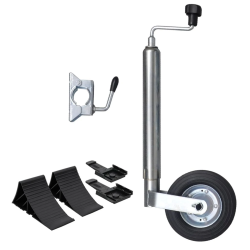 vidaXL piekabes atbalsta ritenis ar skavu un riteņa paliktņiem, 48 mm