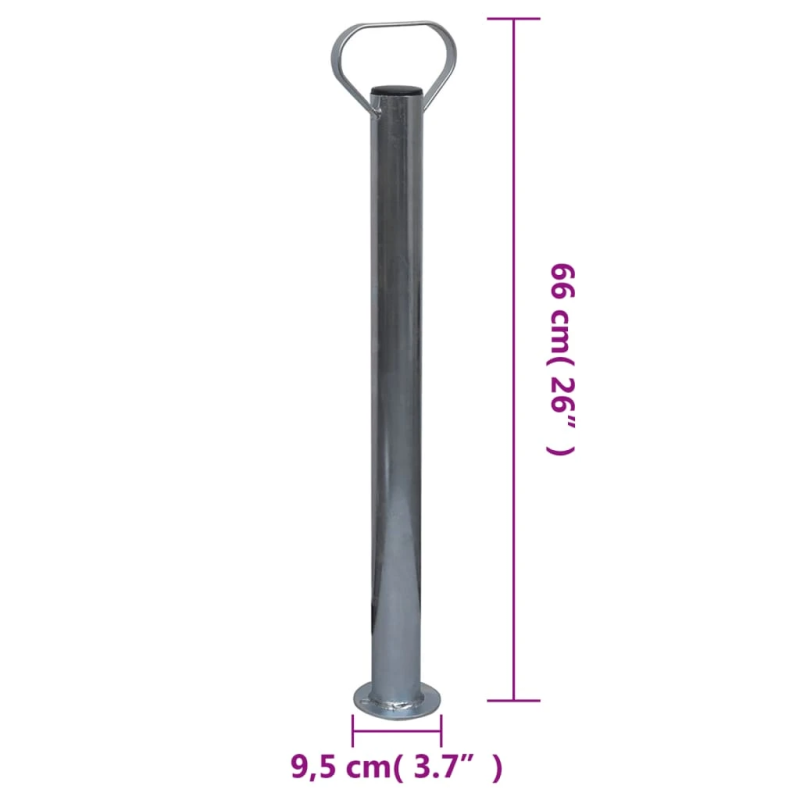 vidaXL piekabes atbalsta ritenis, 2 atbalsta caurules, 2 skavas, 60 mm