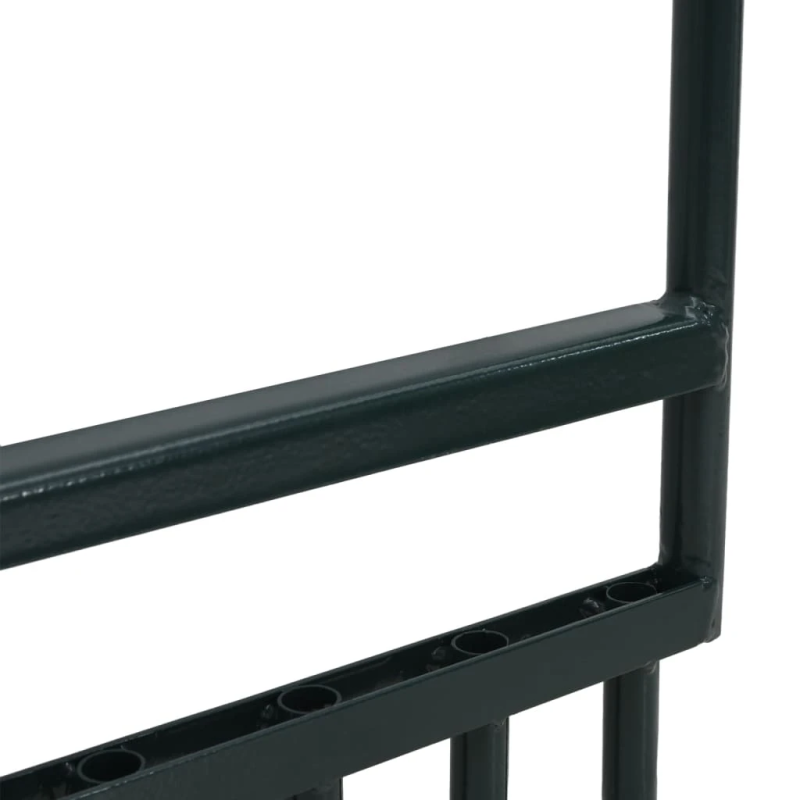 vidaXL zāliena aerators ar 5 zariem, zaļš, pulverkrāsots tērauds