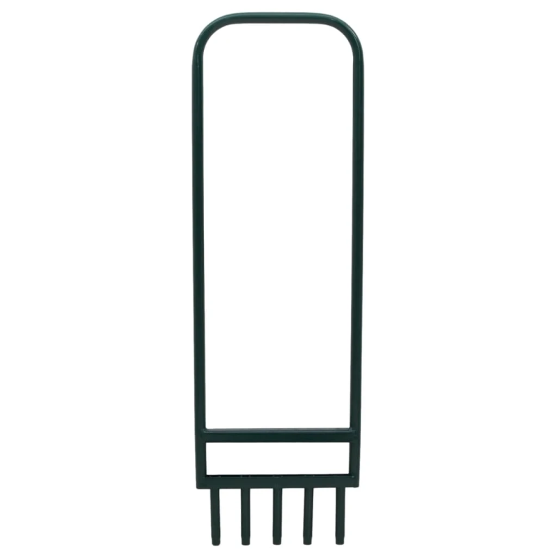 vidaXL zāliena aerators ar 5 zariem, zaļš, pulverkrāsots tērauds