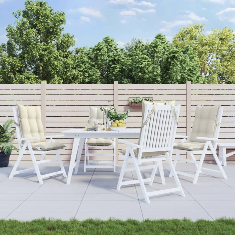 vidaXL dārza krēslu spilveni, 4 gab., oksforda audums, krēmkrāsas