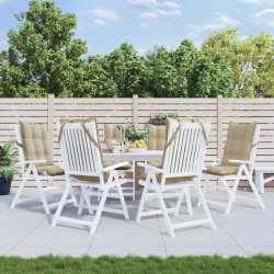 vidaXL dārza krēslu spilveni, 6 gab., bēšs oksforda audums