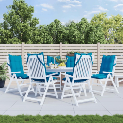 vidaXL dārza krēslu spilveni, 6 gab., gaiši zils oksforda audums