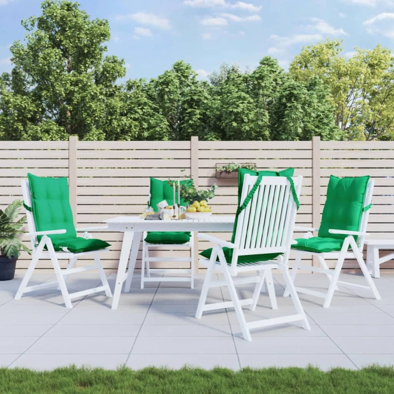 vidaXL dārza krēslu spilveni, 4 gab., zaļš oksforda audums