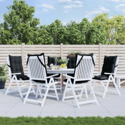 vidaXL dārza krēslu spilveni, 6 gab., melns oksforda audums