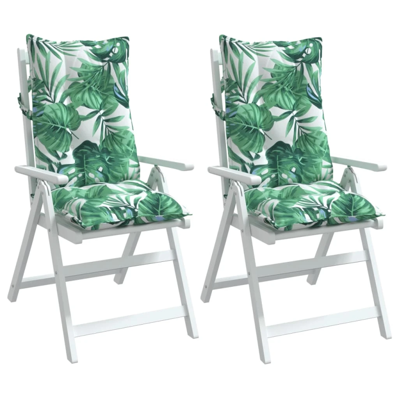 vidaXL krēslu spilveni, 2 gab., lapu apdruka, oksforda audums