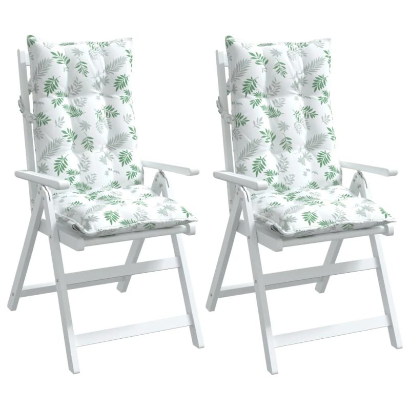 vidaXL krēslu spilveni, 2 gab., lapu apdruka, oksforda audums