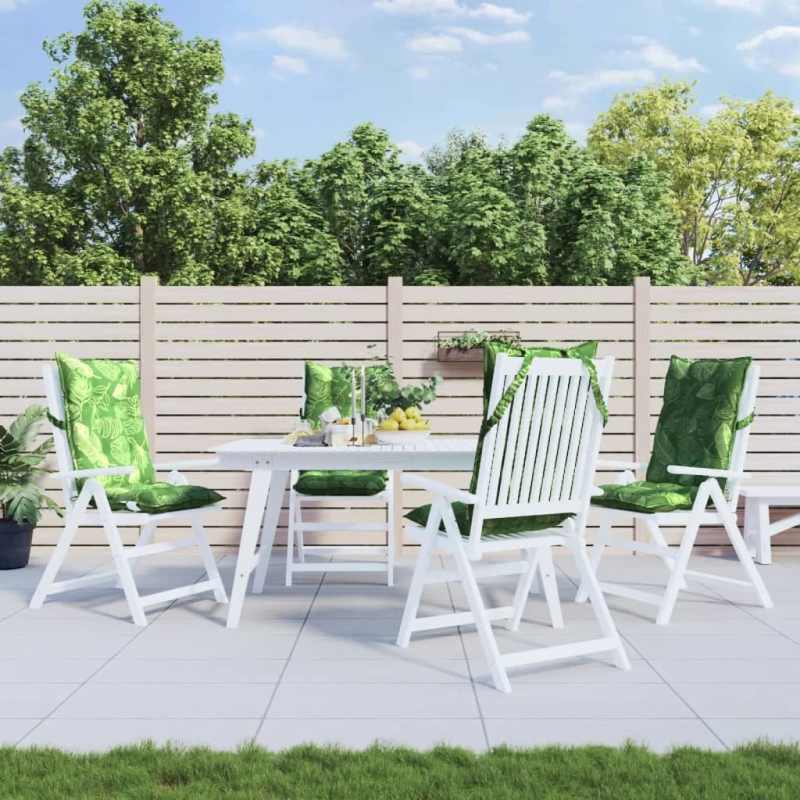 vidaXL krēslu spilveni, 4 gab., lapu apdruka, oksforda audums