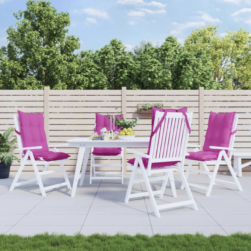 vidaXL dārza krēslu spilveni, 4 gab., rozā oksforda audums