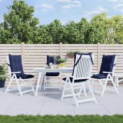 vidaXL dārza krēslu matrači, 4 gab., tumši zils oksforda audums