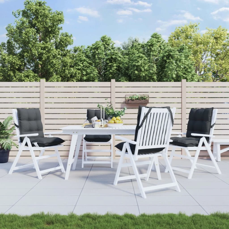 vidaXL dārza krēslu matrači, 4 gab., antracītpelēks oksforda audums